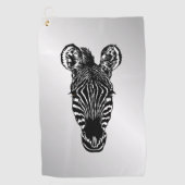 Zebra op Silver Golfhanddoek (Voorkant)
