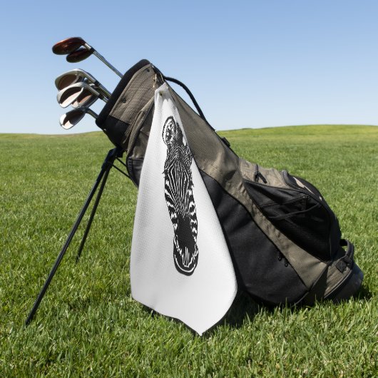 Zebra op Silver Golfhanddoek (Groen)