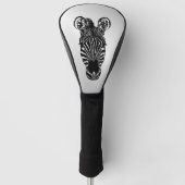 Zebra op Silver Golfheadcover (Voorkant)