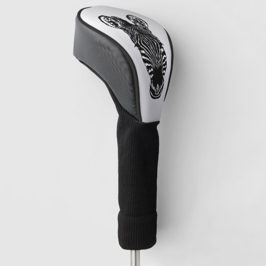 Zebra op Silver Golfheadcover (Schuin)