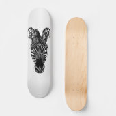 Zebra op Silver Persoonlijk Skateboard (Voorkant)