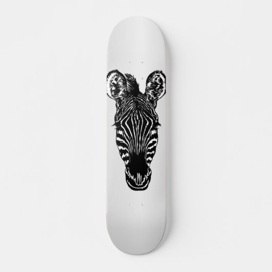 Zebra op Silver Persoonlijk Skateboard (Voorkant)