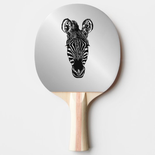 Zebra op Silver Tafeltennisbatje (Voorkant)