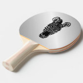Zebra op Silver Tafeltennisbatje (Voorkant Gekanteld)