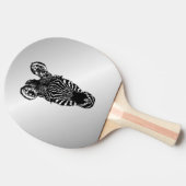 Zebra op Silver Tafeltennisbatje (Zijkant)