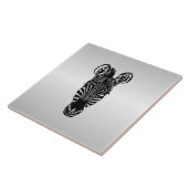 Zebra op Silver Tegeltje (Zijkant)