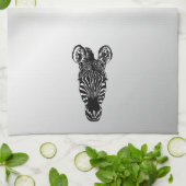 Zebra op Silver Theedoek (Gevouwen)
