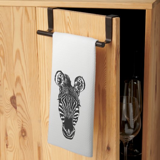 Zebra op Silver Theedoek (Derde Gevouwen)
