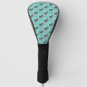 Zebra op Teal Blauwe Golf Head Cover (Voorkant)