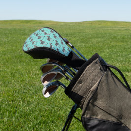 Zebra op Teal Blauwe Golf Head Cover