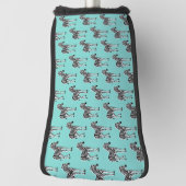 Zebra op Tealblauw Golfheadcover (Draai 90)