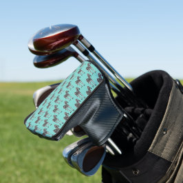 Zebra op Tealblauw Golfheadcover
