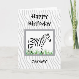 Zebra op witte achtergrond kaart