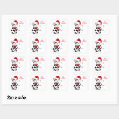 Zebra opgedoft voor de feestdagen vierkante sticker (Vel)