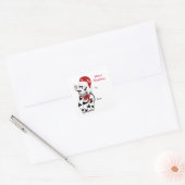 Zebra opgedoft voor de feestdagen vierkante sticker (Envelop)