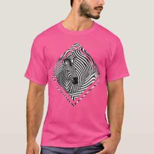 Zebra Optische Illusie Hypnotische Kunst Dierenlie T-shirt