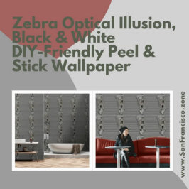 Zebra Optische Illusie, Zwart-wit Peel & Stick Behang