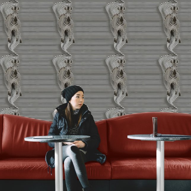 Zebra Optische Illusie, Zwart-wit Peel & Stick Behang (Creator heeft geüpload)