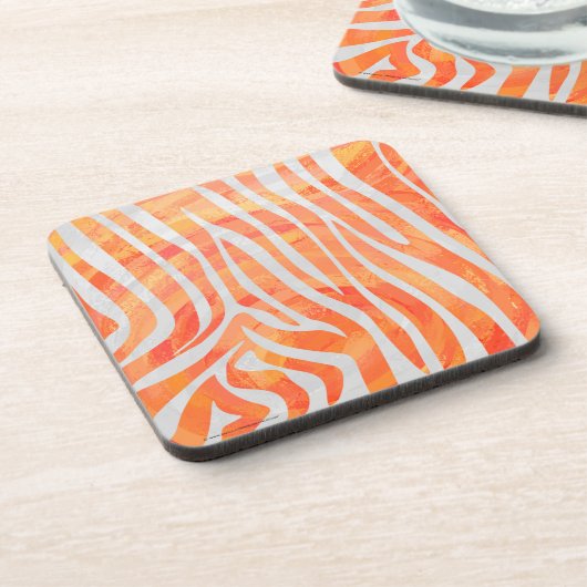 Zebra Oranje en wit afdrukken Bier Onderzetter (Linkerzijde)