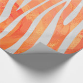 Zebra Oranje en wit afdrukken Cadeaupapier (Hoek)