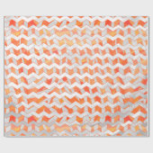 Zebra Oranje en wit afdrukken Cadeaupapier (Vlak)