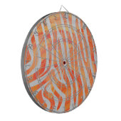 Zebra Oranje en wit afdrukken Dartbord (Voorkant Links)