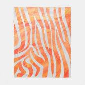 Zebra Oranje en wit afdrukken Fleece Deken (Voorkant)