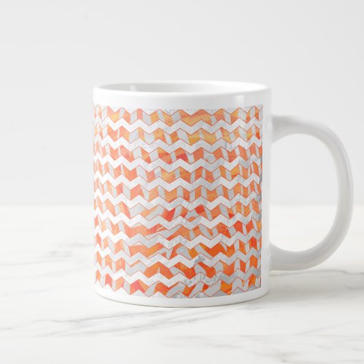 Zebra Oranje en wit afdrukken Grote Koffiekop (Rechts)