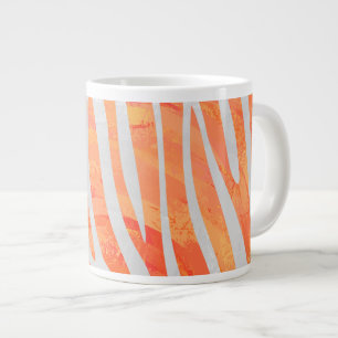 Zebra Oranje en wit afdrukken Grote Koffiekop