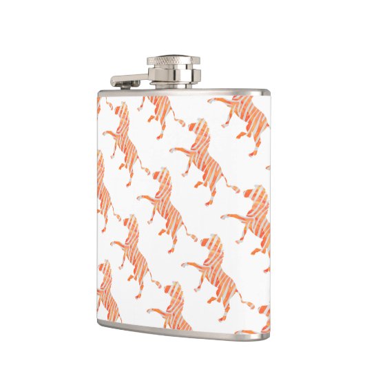 Zebra Oranje en wit afdrukken Heupfles (Links)