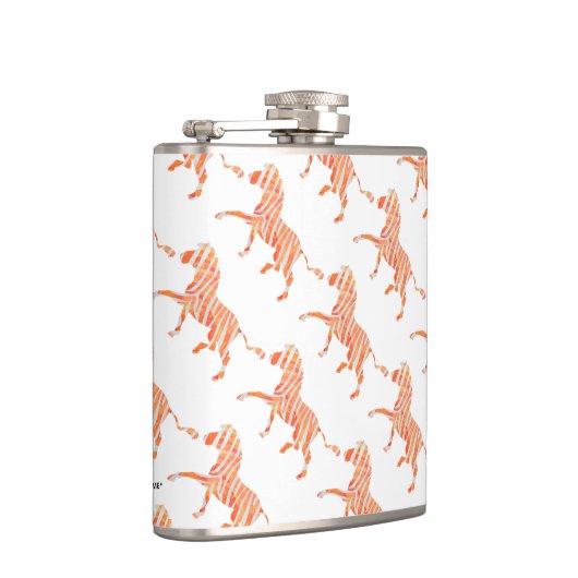 Zebra Oranje en wit afdrukken Heupfles (Rechts)