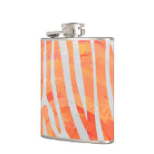 Zebra Oranje en wit afdrukken Heupfles (Links)