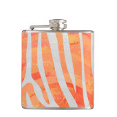 Zebra Oranje en wit afdrukken Heupfles (Voorkant)