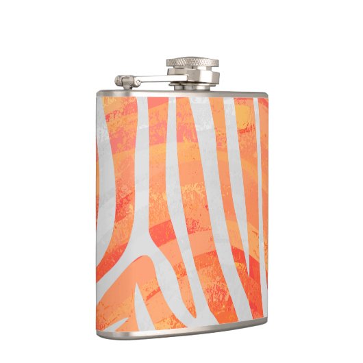 Zebra Oranje en wit afdrukken Heupfles (Rechts)