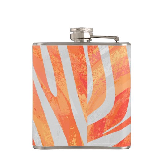 Zebra Oranje en wit afdrukken Heupfles (Achterkant)