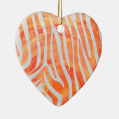 Zebra Oranje en wit afdrukken Keramisch Ornament (Rechts)