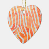 Zebra Oranje en wit afdrukken Keramisch Ornament (Links)