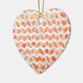 Zebra Oranje en wit afdrukken Keramisch Ornament (Links)