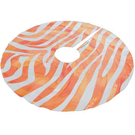 Zebra Oranje en wit afdrukken Kerstboom Rok (Gekanteld)