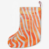 Zebra Oranje en wit afdrukken Kleine Kerstsok (Achterkant)