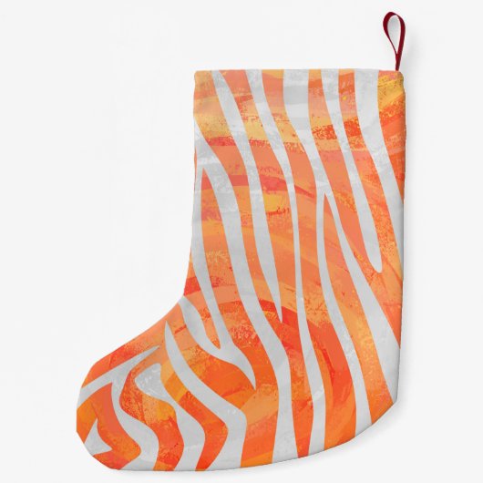 Zebra Oranje en wit afdrukken Kleine Kerstsok (Achterkant)