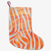 Zebra Oranje en wit afdrukken Kleine Kerstsok (Voorkant)