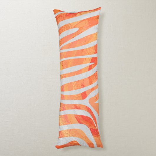 Zebra Oranje en wit afdrukken Lichaamskussen (Achterkant (Verticaal))
