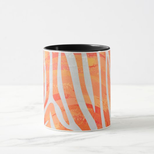 Zebra Oranje en wit afdrukken Mok (Midden)