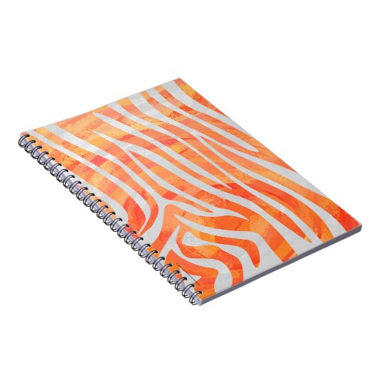 Zebra Oranje en wit afdrukken Notitieboek (Rechterzijde)