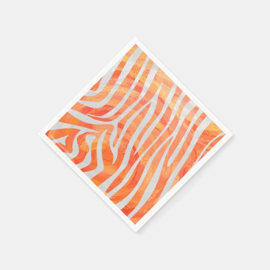 Zebra Oranje en wit afdrukken Servetten (Hoek)