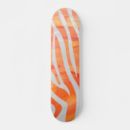 Zebra Oranje en wit afdrukken Skateboard (Voorkant)