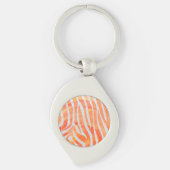 Zebra Oranje en wit afdrukken Sleutelhanger (Voorkant)