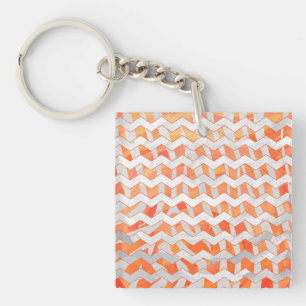 Zebra Oranje en wit afdrukken Sleutelhanger