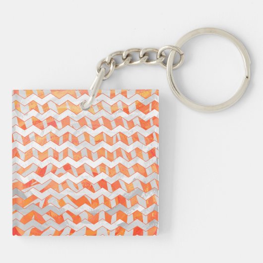 Zebra Oranje en wit afdrukken Sleutelhanger (Achterkant)